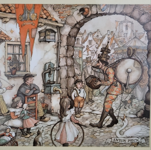 Vtg Anton Pieck One Man Band Picture - Donald Art Co NY - Picture 5 of 15